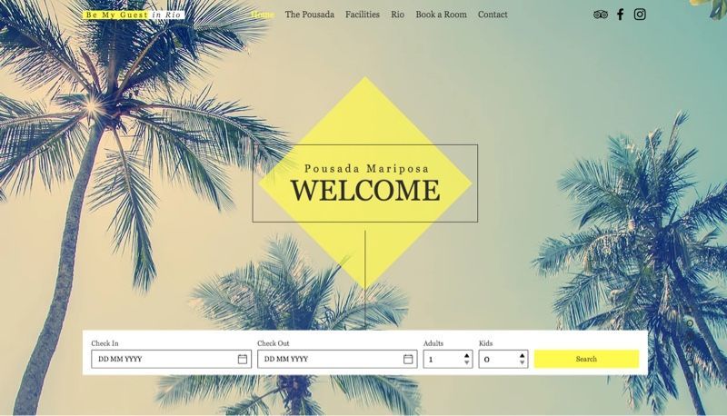 Wix vacation rental template