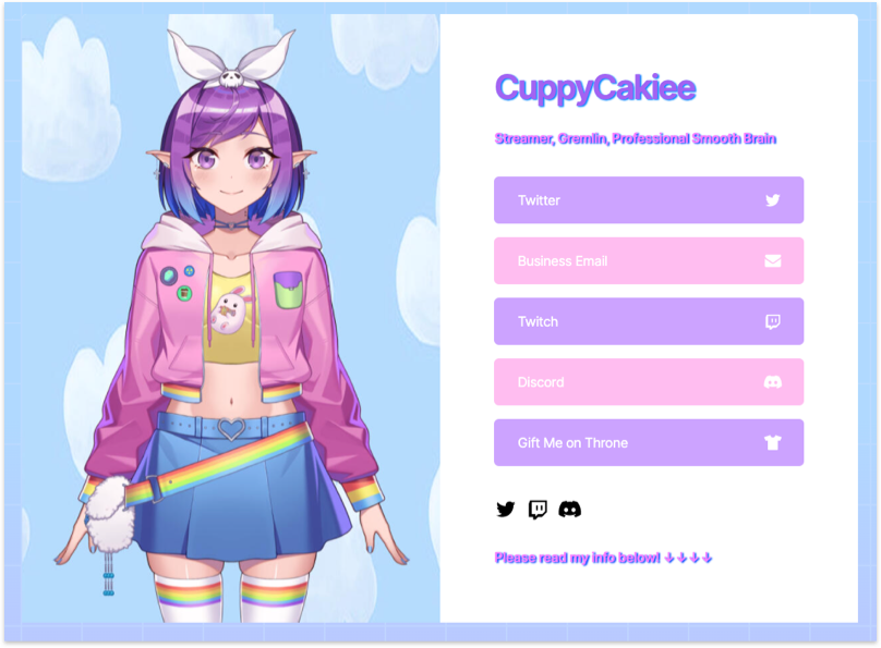 Cuppy Cakiee Carrd Website