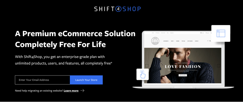 Shift4shop home page