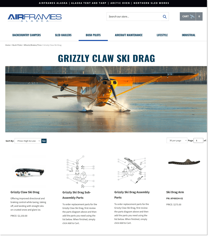 Airframes Alaska product page