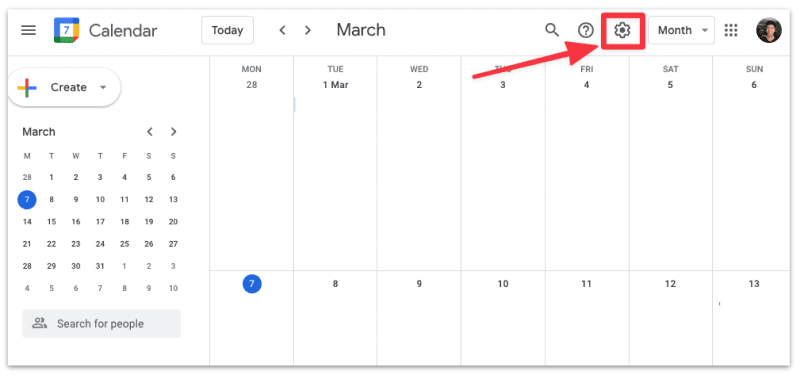 Head to Google Calendar settings page
