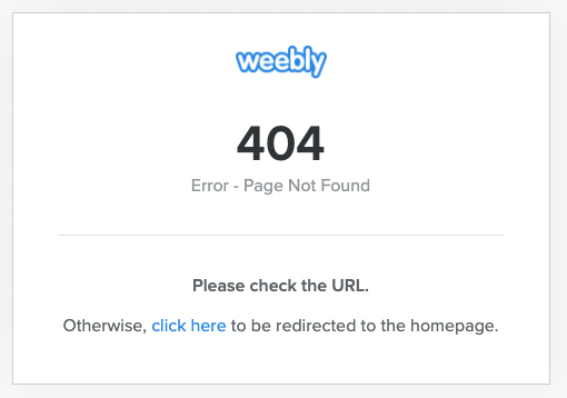 User will see a 404 page when visiting an unpublished Weebly site