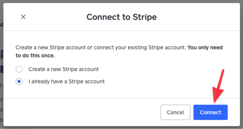 Login or create a new Stripe account