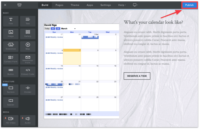 Publish your Google Calendar Live on your Weebly site