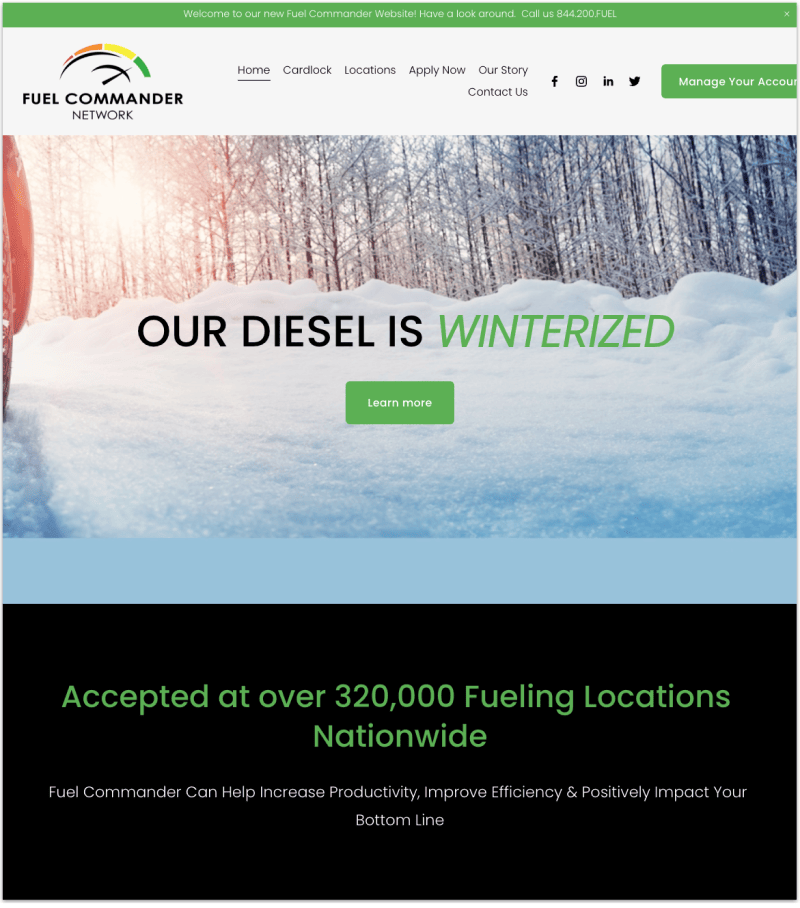 Fuel Commander Network home page