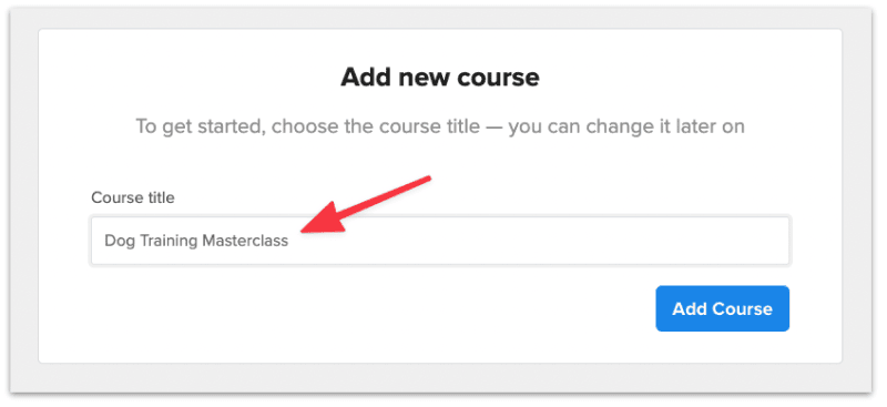 Give a title to the new course