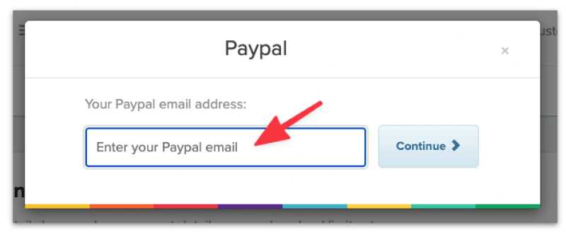 Add your Paypal email address