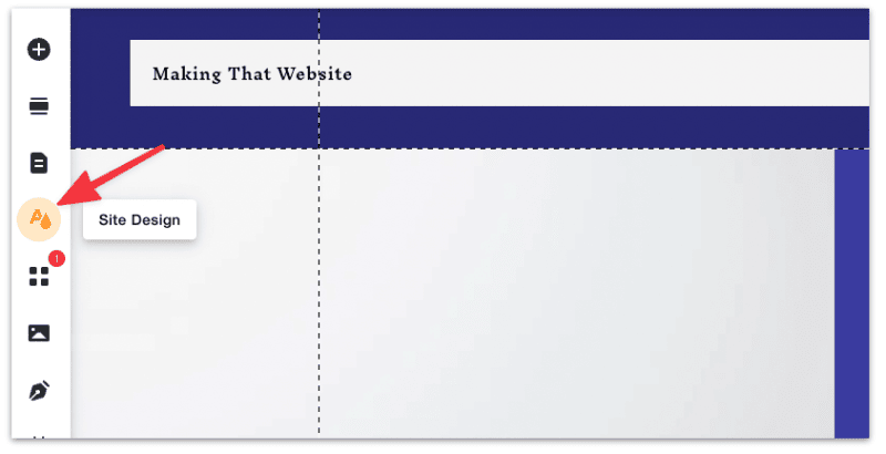 Head to Site Design from the sidebar
