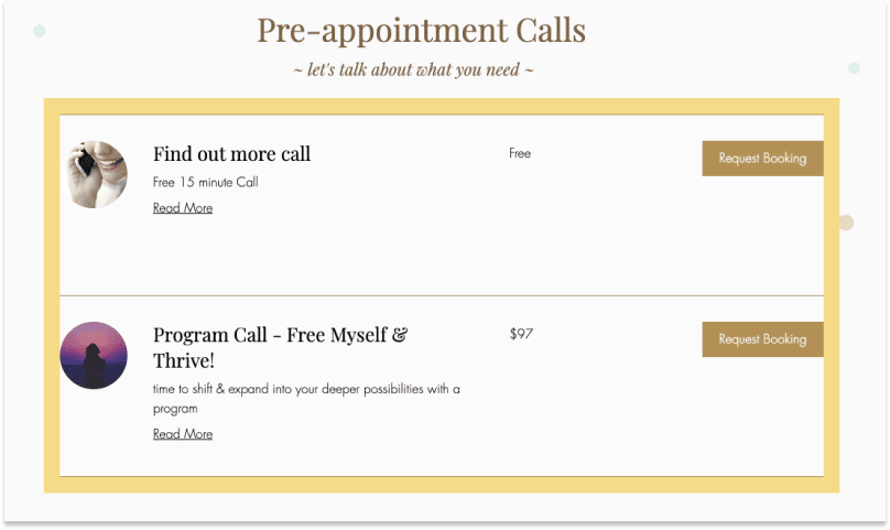 Book a pre-appointment calls with Lynne