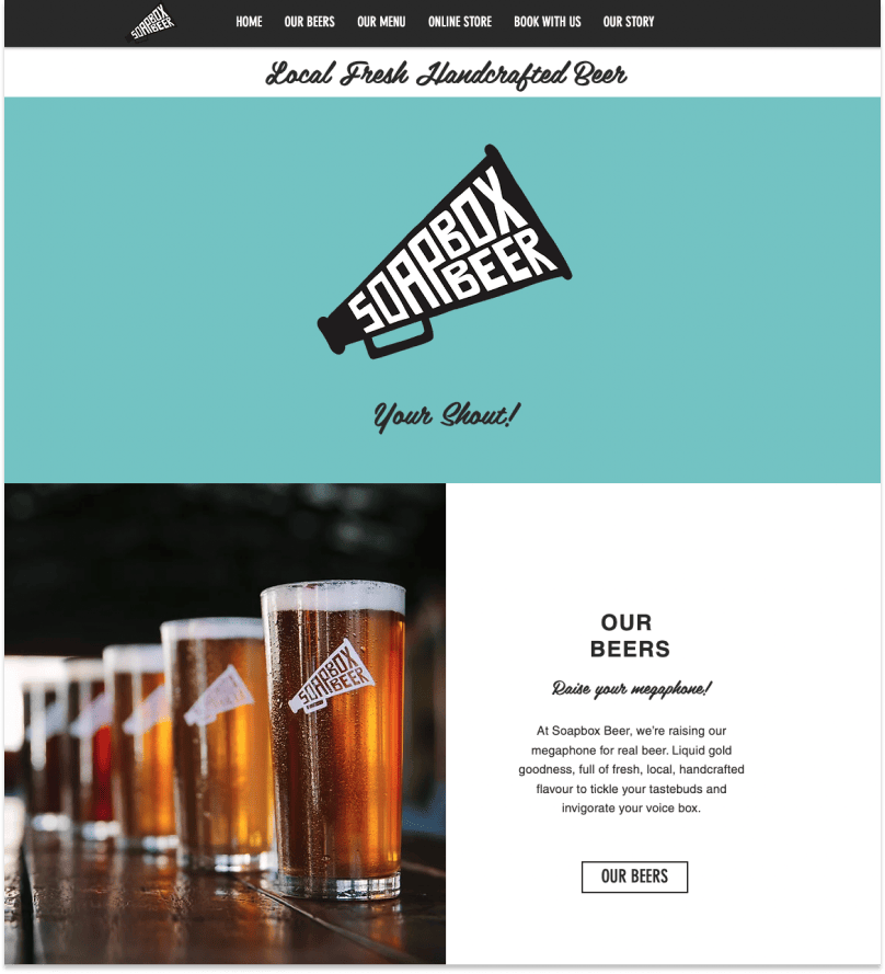 Soapbox Beer home page