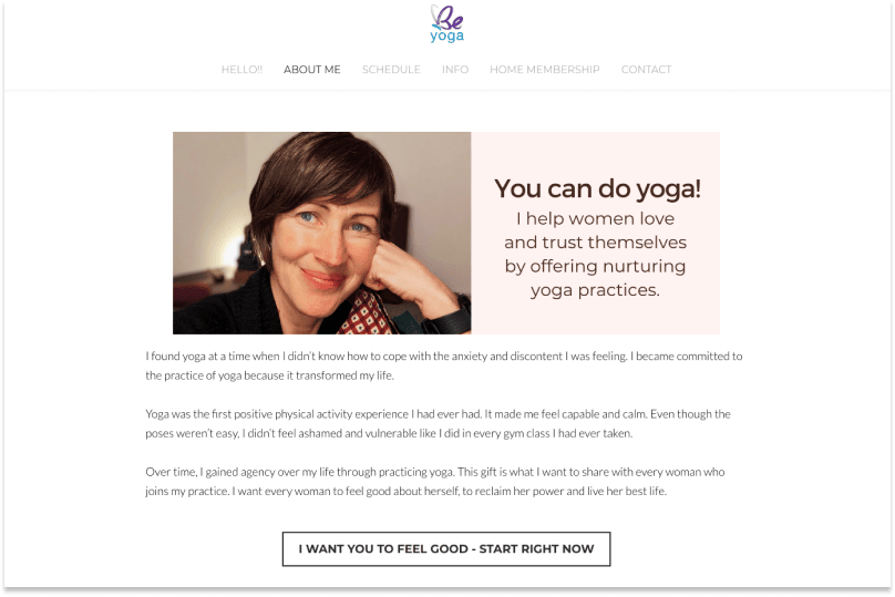Be Yoga home page
