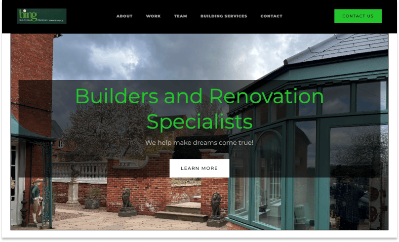 Bing Building Ltd home page