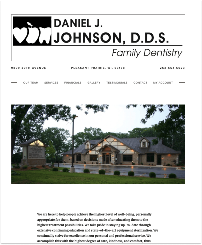 Daniel Johnson Family Dentistry home page