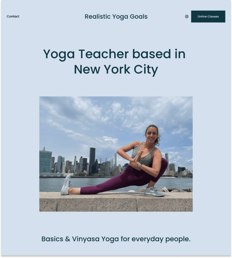 Realistic Yoga Goals home page