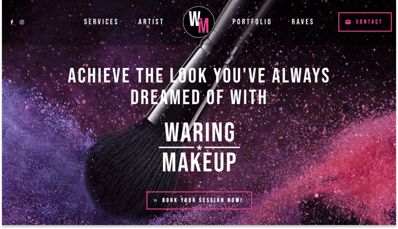Waring Makeup home page