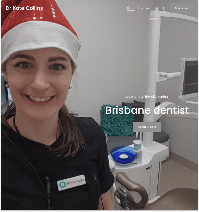 Dr. Kate Collins dental practice home page