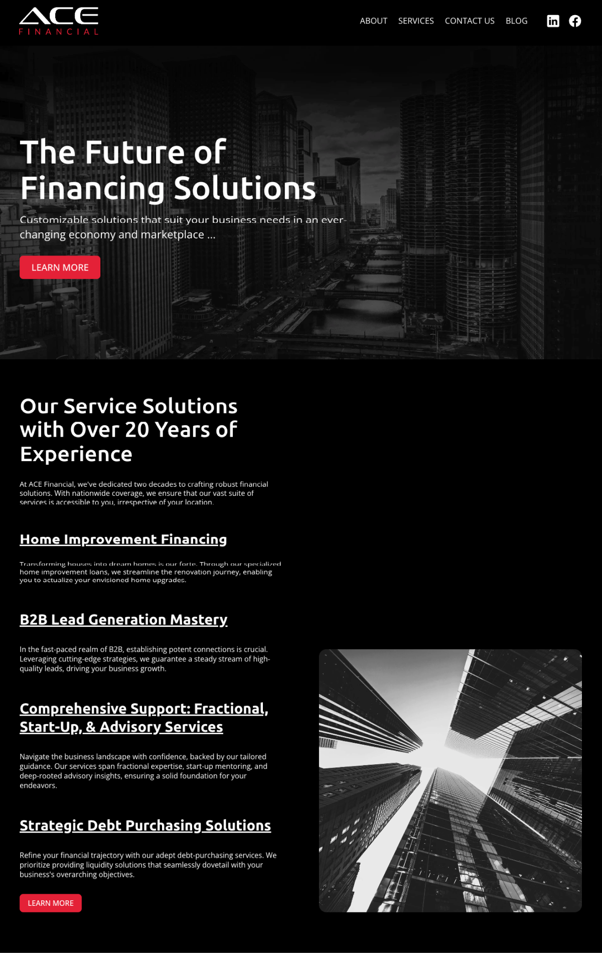 Ace Financial home page