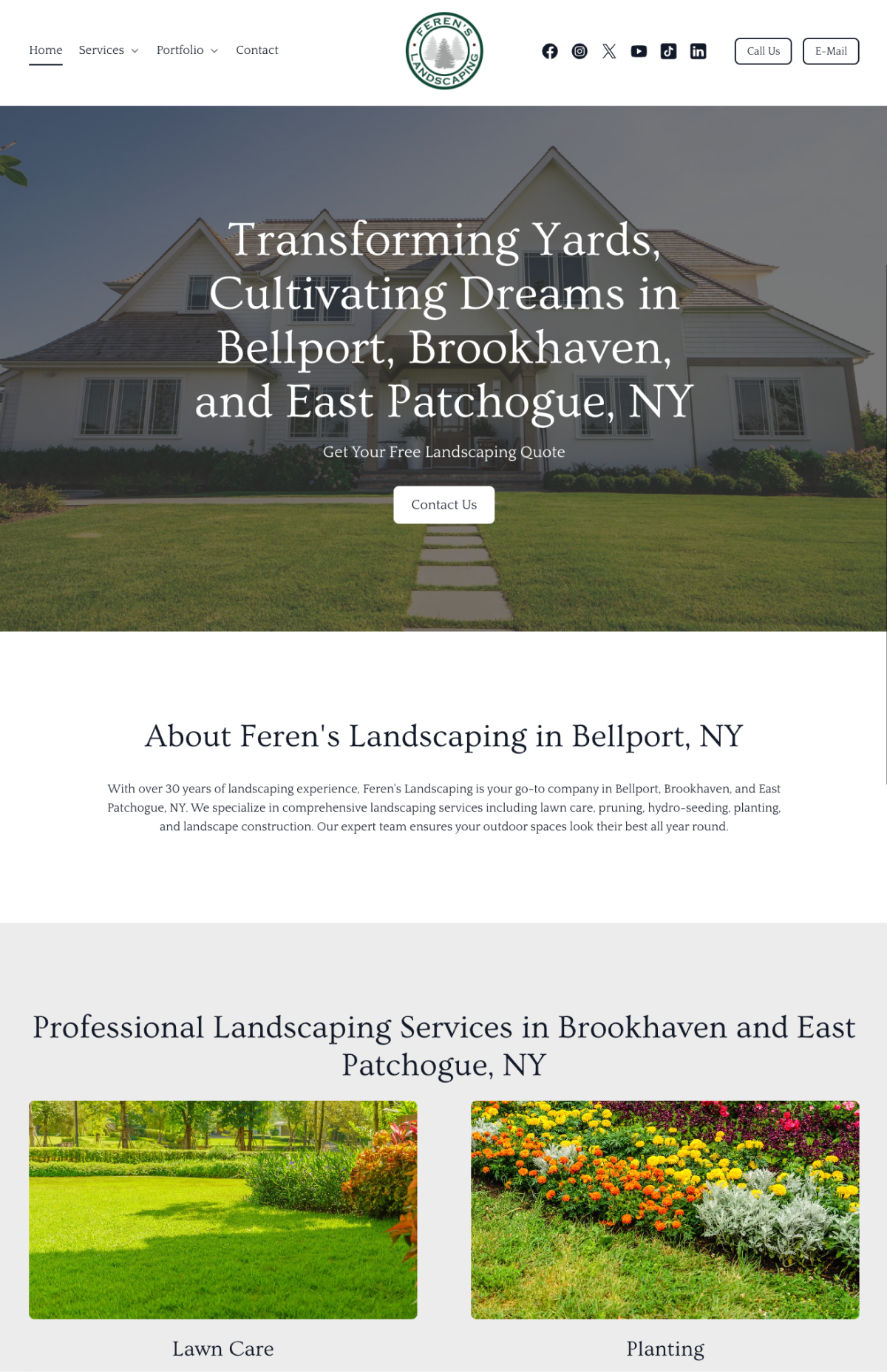 Feren's Landscaping home page