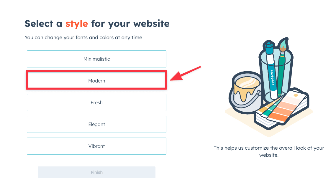 Choose a style for your site