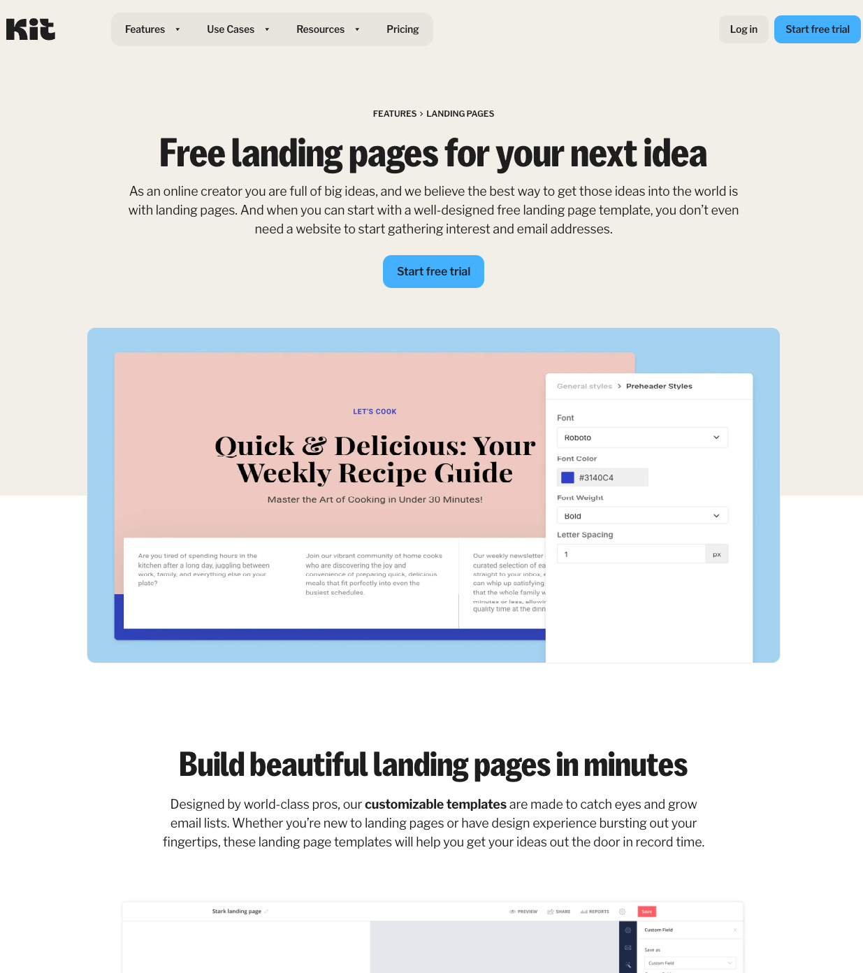 ConvertKit Free Landing Page Builder