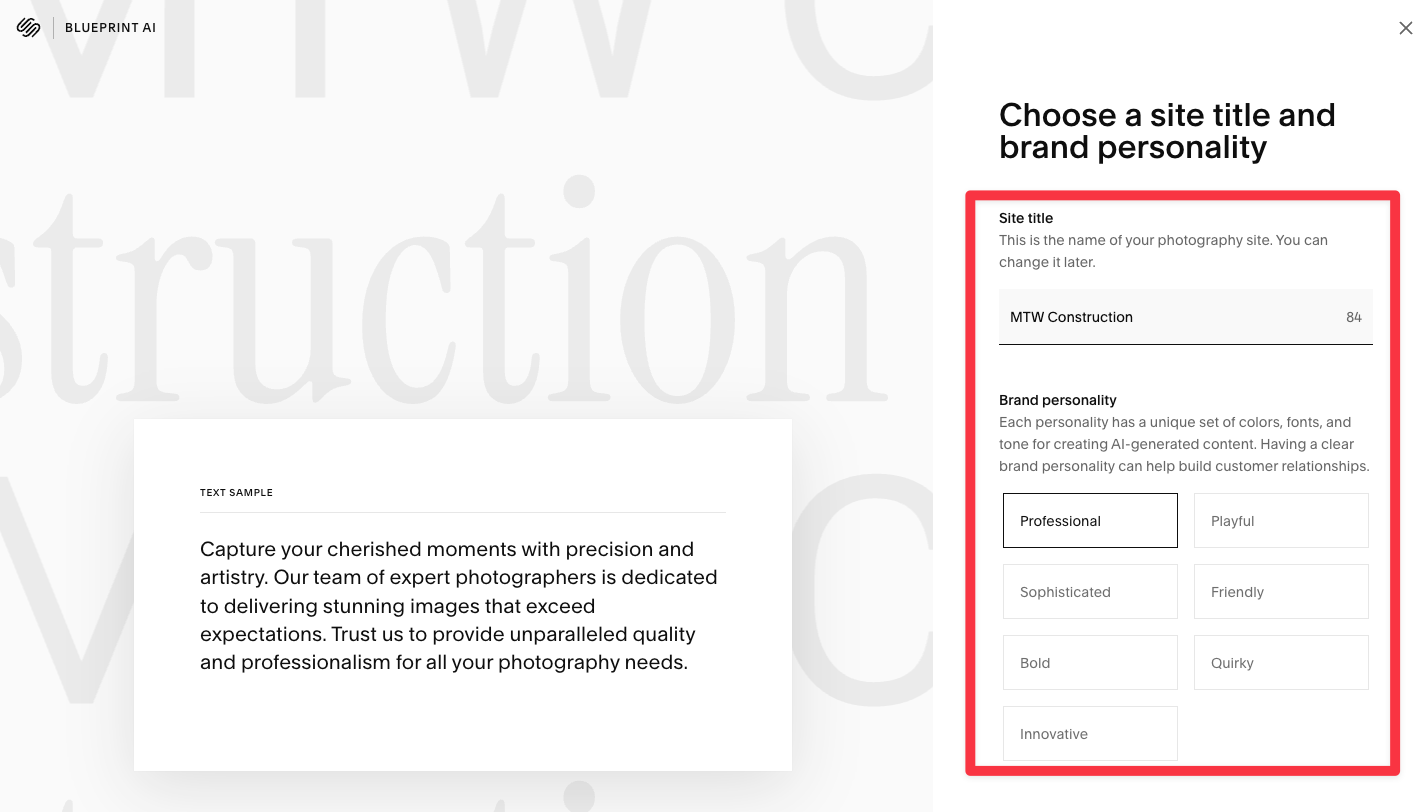 Choose a brand personality for your site