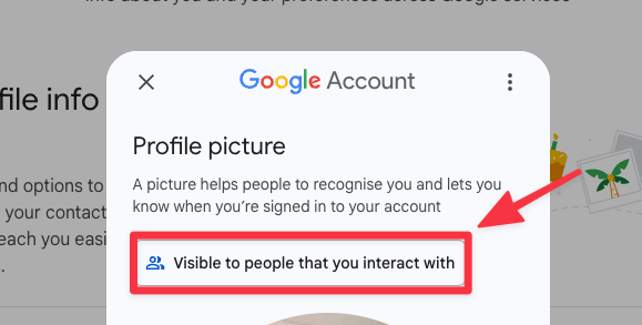 Click into the profile picture visibility setting