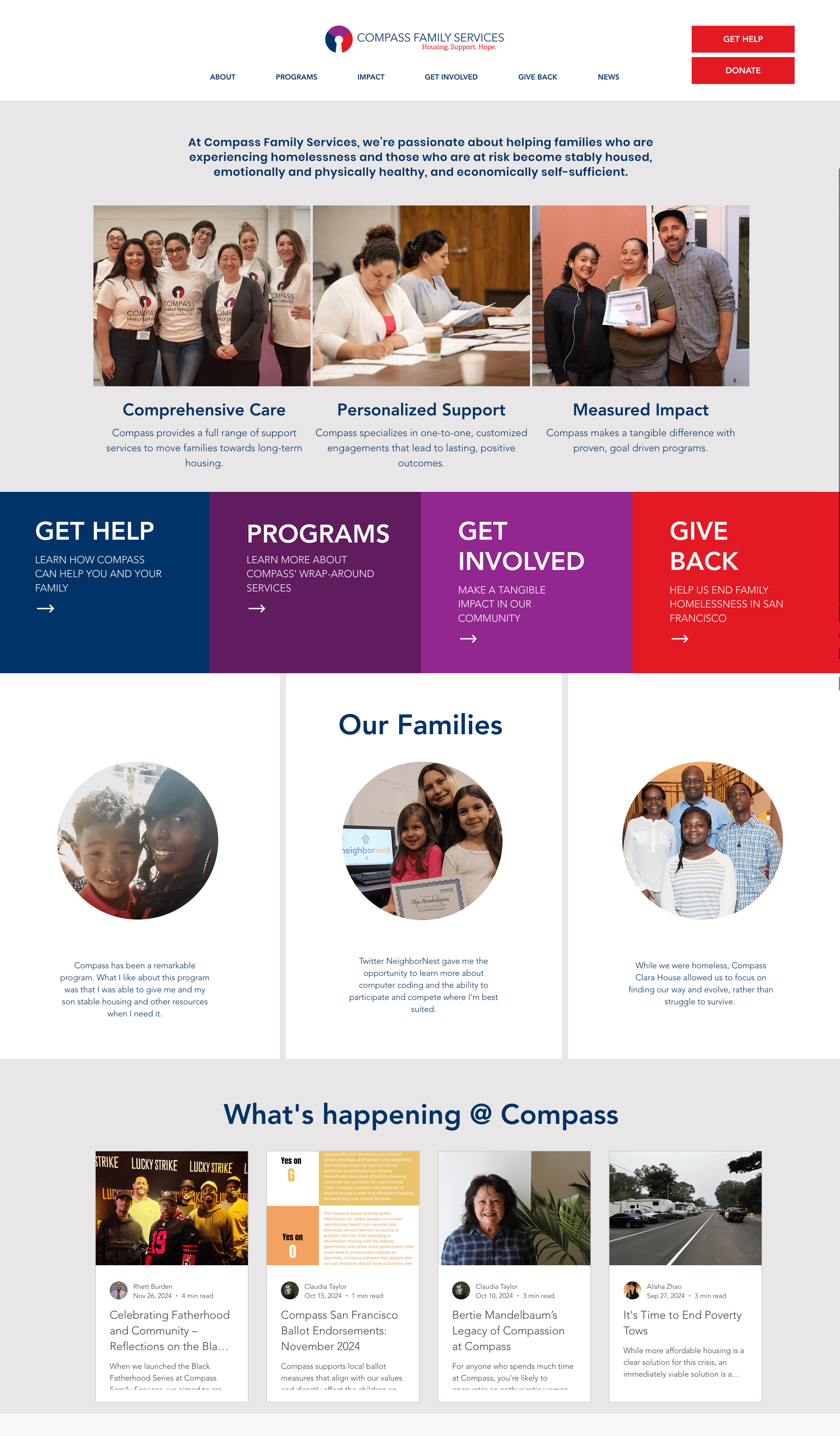 Compass family services home page