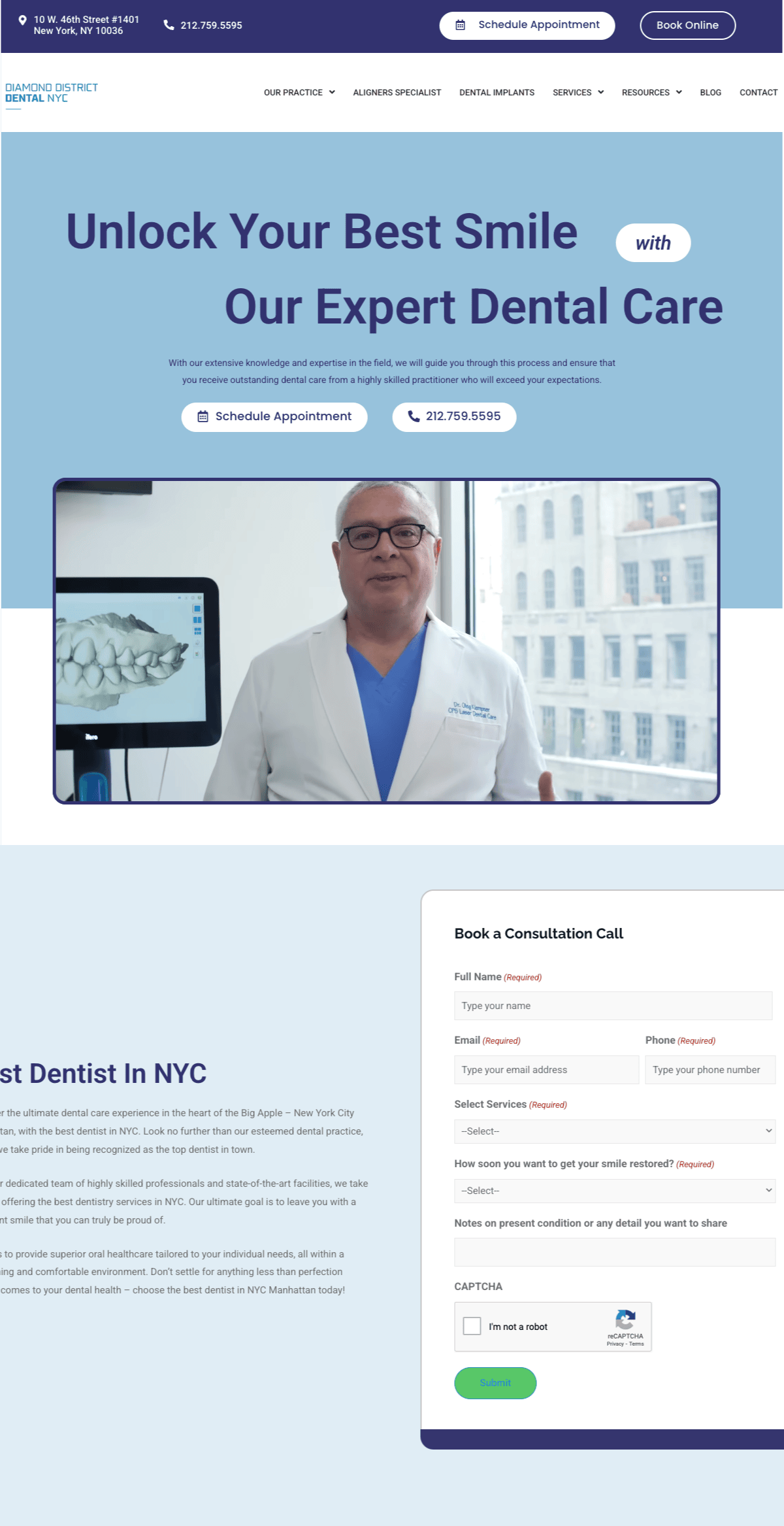 Diamond Distrct dental home page