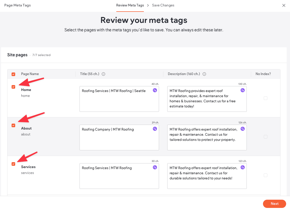 Review the AI-generated metadata