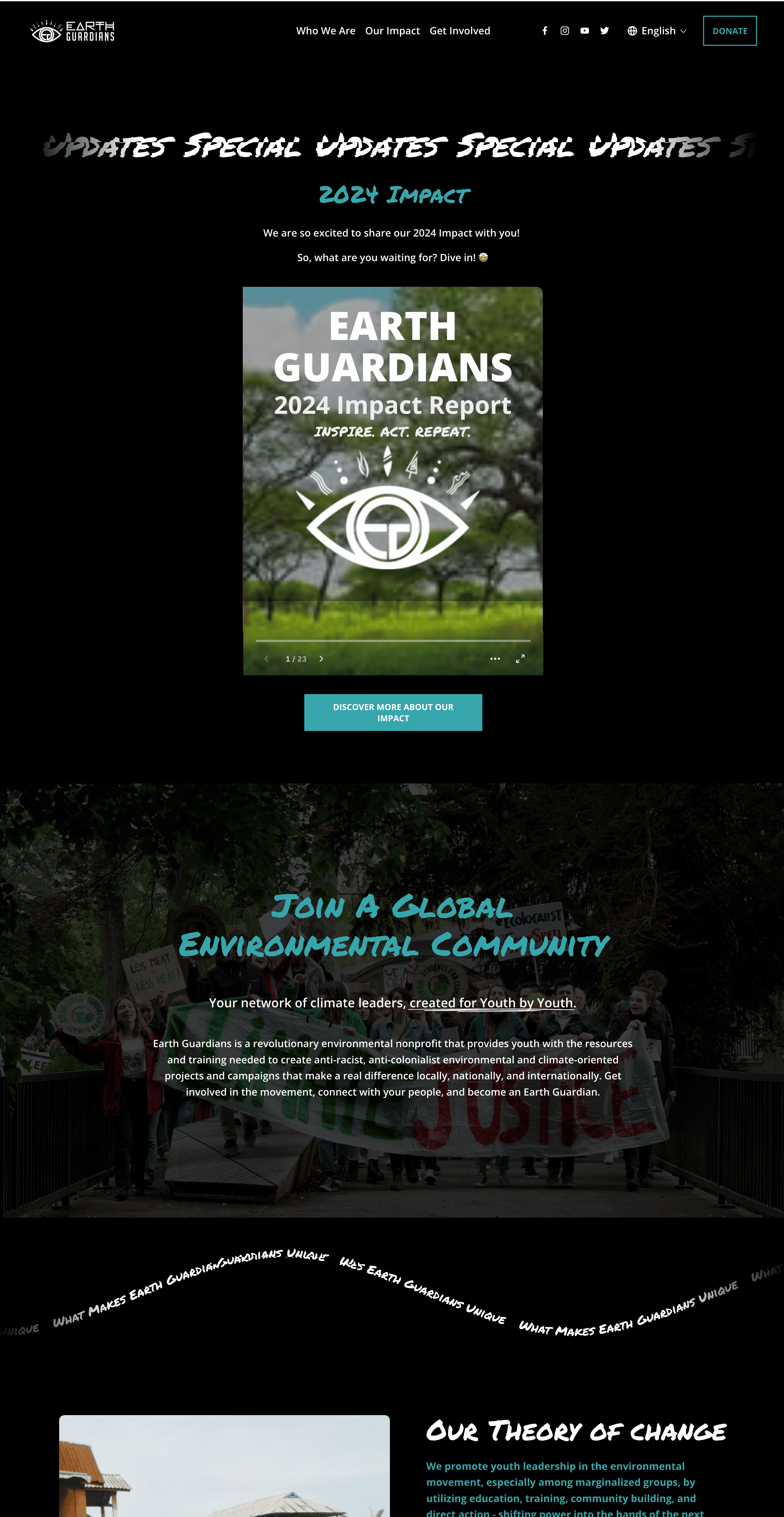 Earth Guardians home page